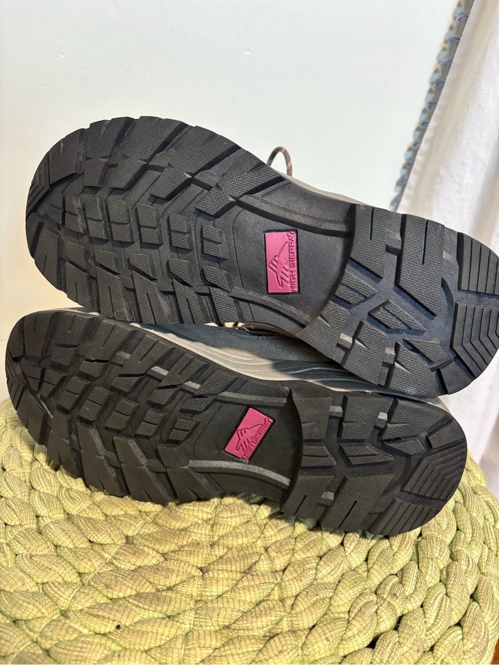 NEW High Sierra High Top Waterproof Hiking Boots - Taupe  Pink Accents Size 10 - Picture 7 of 7